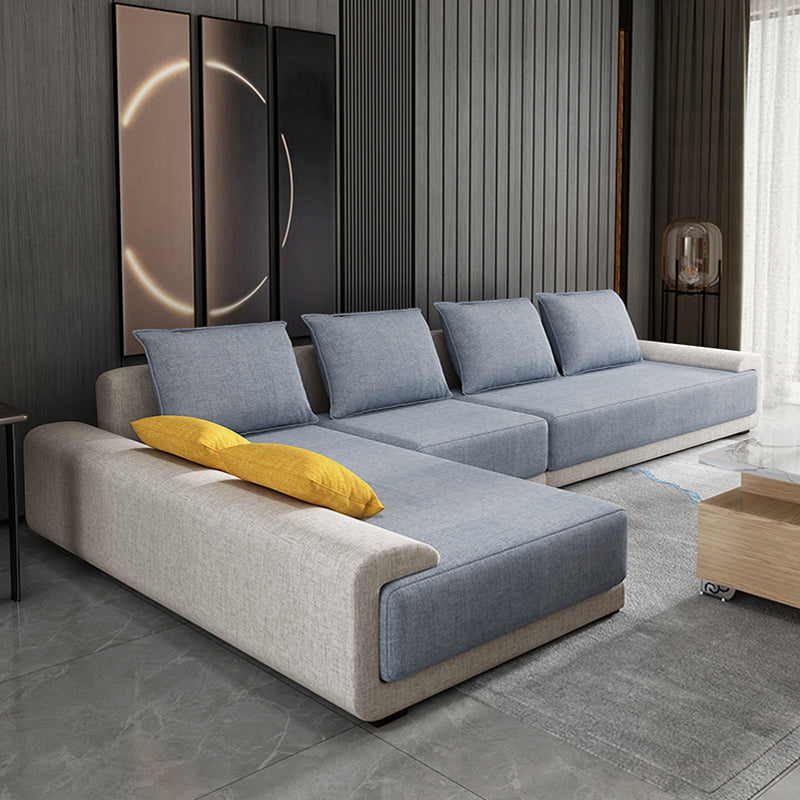 Contemporary Loose Back Square Arm Sofa with Slipcovered for Living Room