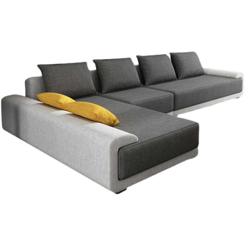 Contemporary Loose Back Square Arm Sofa with Slipcovered for Living Room