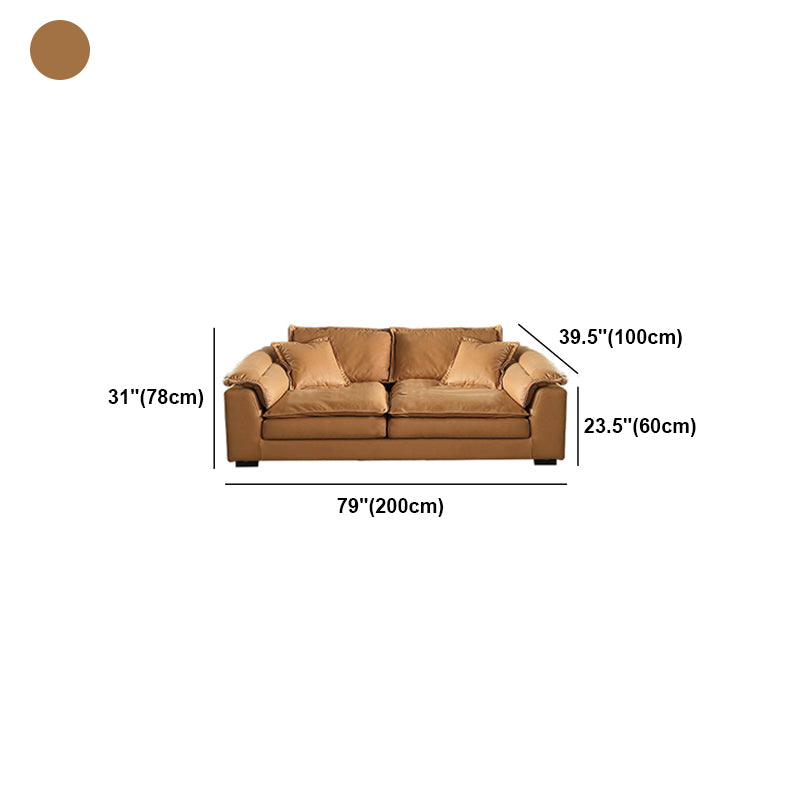 Faux Leather Modern Cushions Sofa 30.7" H Pillow Top Arm Sofa & Chaise