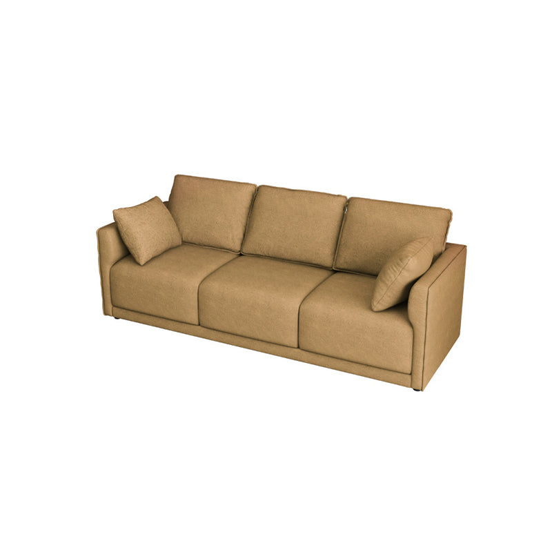 Faux Leather Sofa 25.59" D x 28.34" H Square Arm Sofa  for Living Room