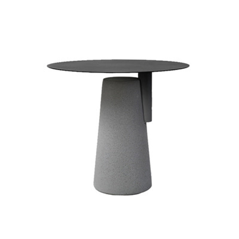 Pedestal Base Design Cocktail Table Metal Top Round Coffee Table