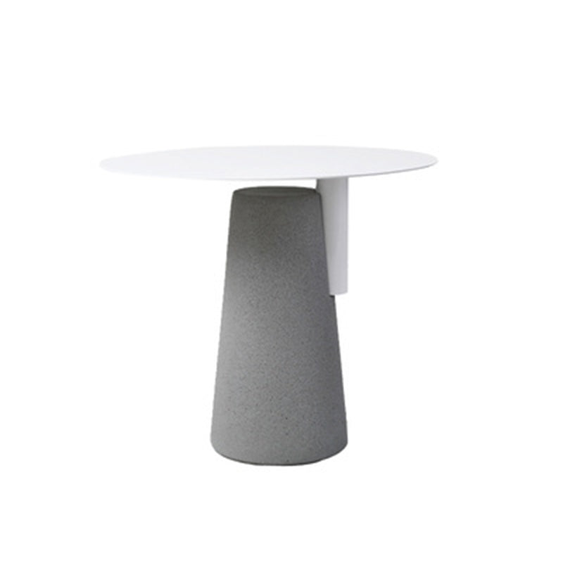 Pedestal Base Design Cocktail Table Metal Top Round Coffee Table