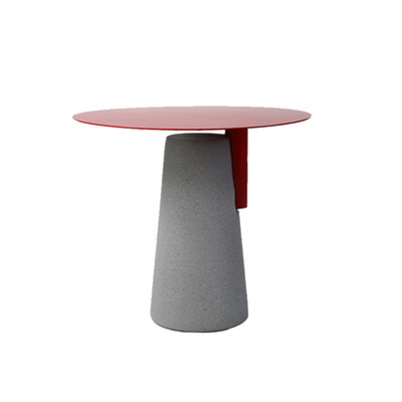 Pedestal Base Design Cocktail Table Metal Top Round Coffee Table