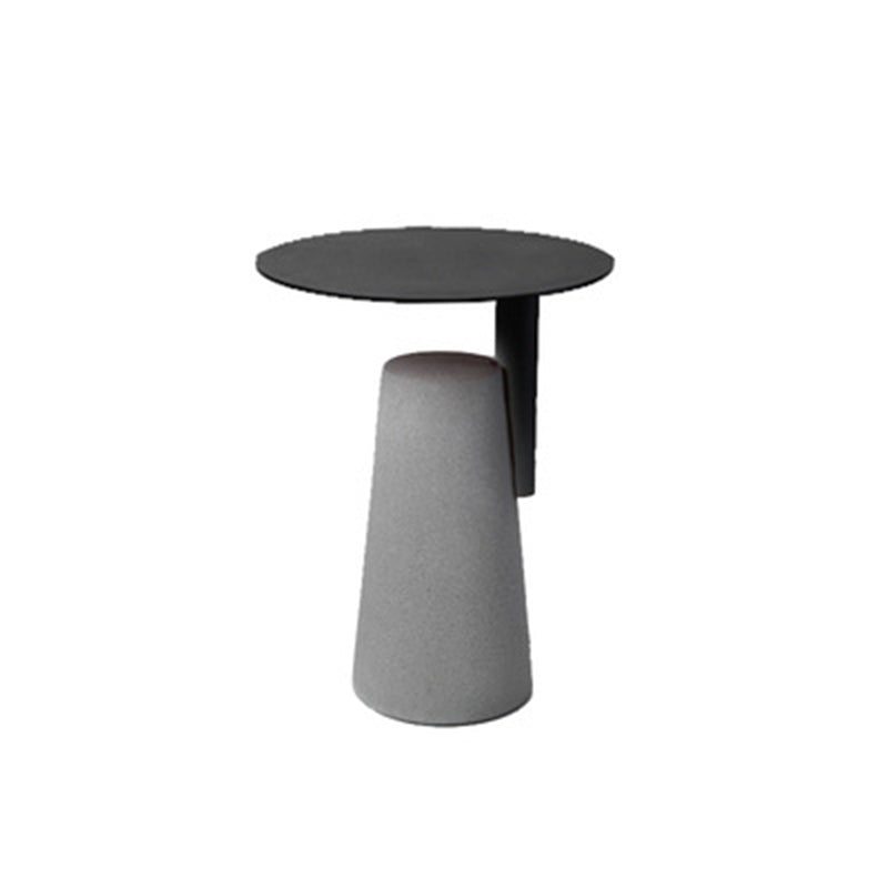 Pedestal Base Design Cocktail Table Metal Top Round Coffee Table