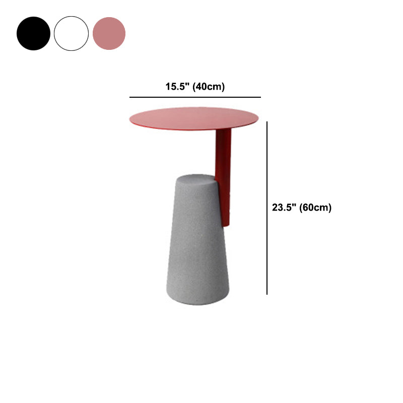 Pedestal Base Design Cocktail Table Metal Top Round Coffee Table