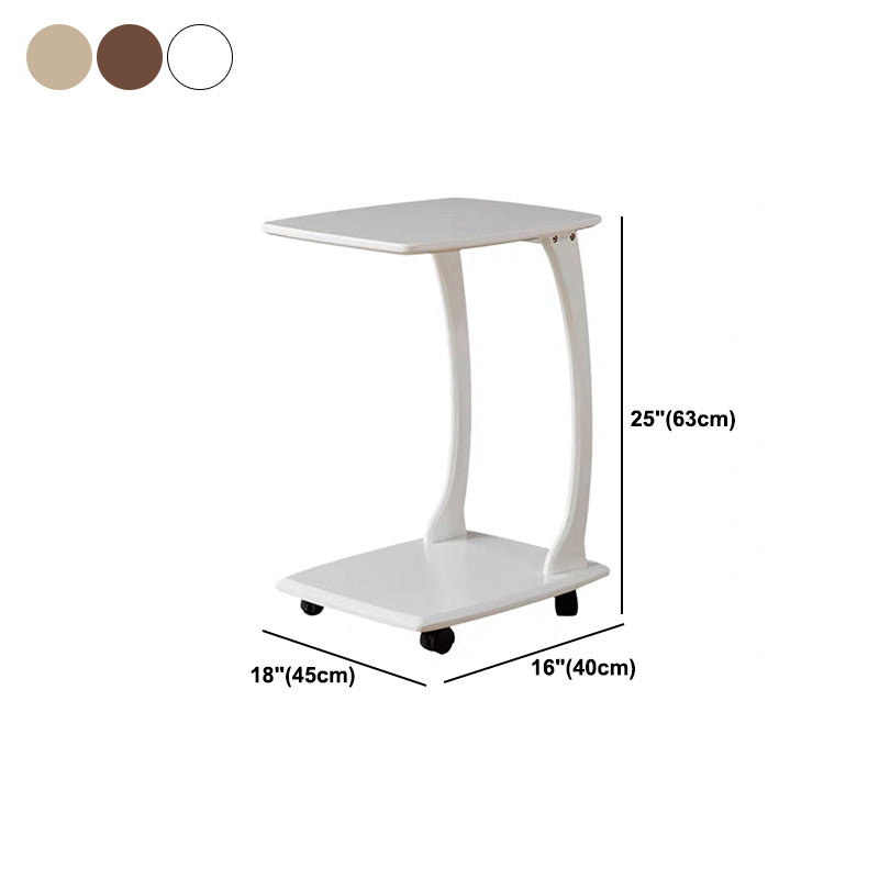 Nordic Style Cocktail Table Walnut/white/wood Rubber Wood Rectangular Coffee Table