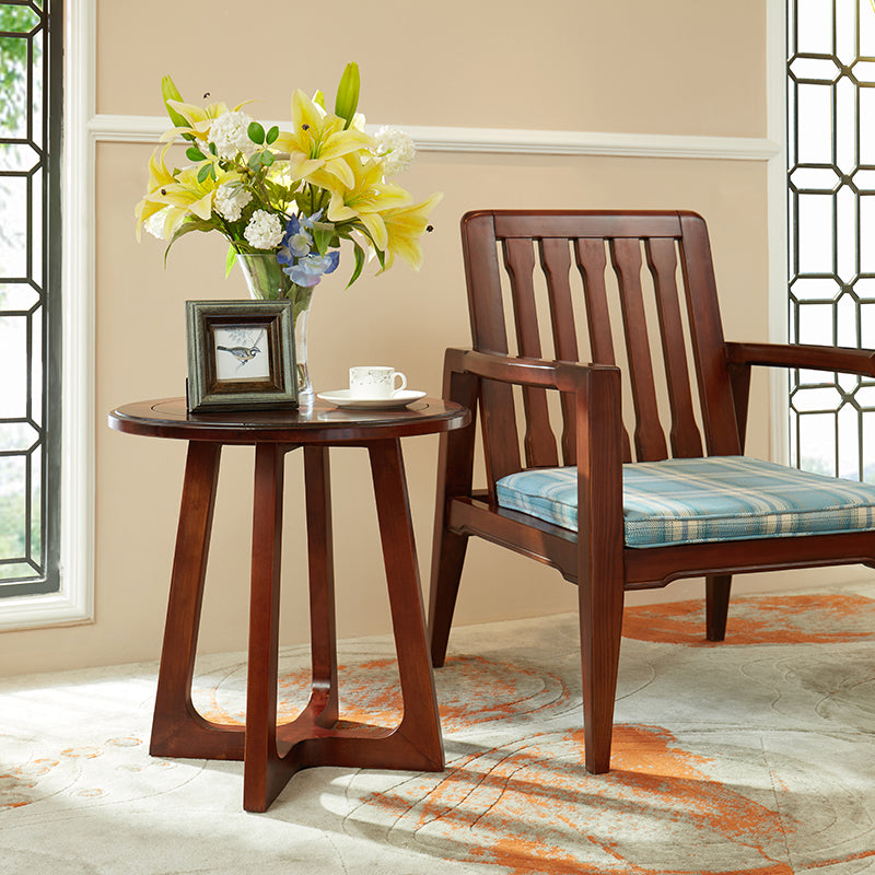 Farmhouse Brown Wood End Table, 2-Tier Side Table with Storage