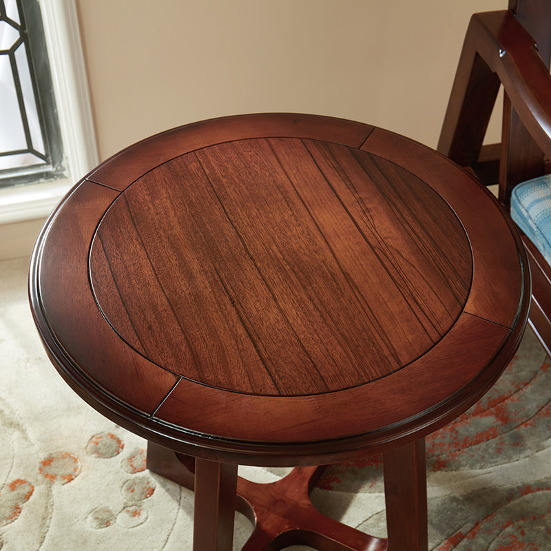 Farmhouse Brown Wood End Table, 2-Tier Side Table with Storage