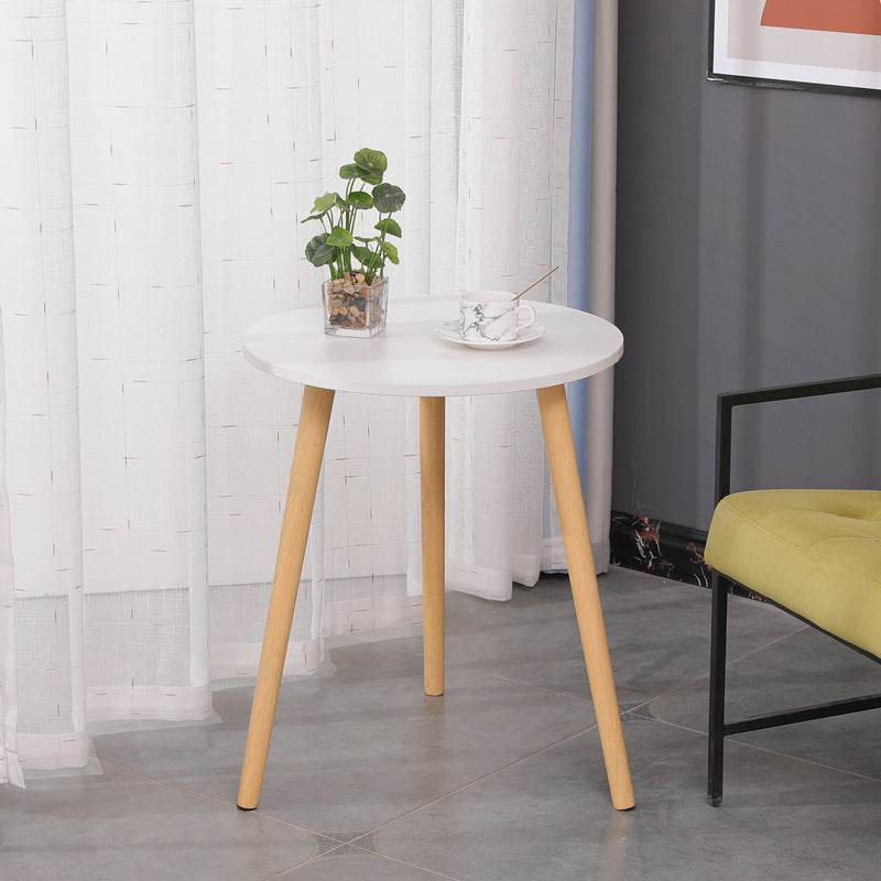 3 Legs End Table Natural/ White/ Yellow Round Wood Side End Table