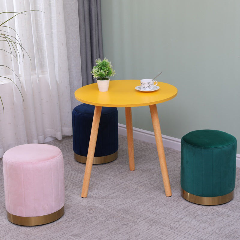 3 Legs End Table Natural/ White/ Yellow Round Wood Side End Table