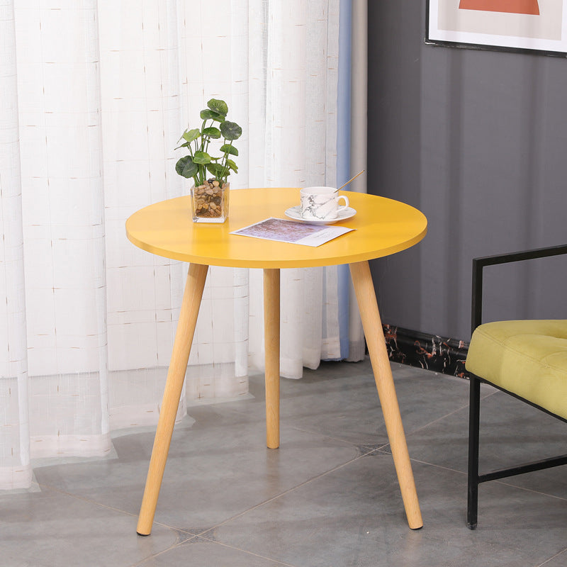 3 Legs End Table Natural/ White/ Yellow Round Wood Side End Table