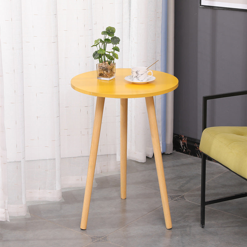 3 Legs End Table Natural/ White/ Yellow Round Wood Side End Table