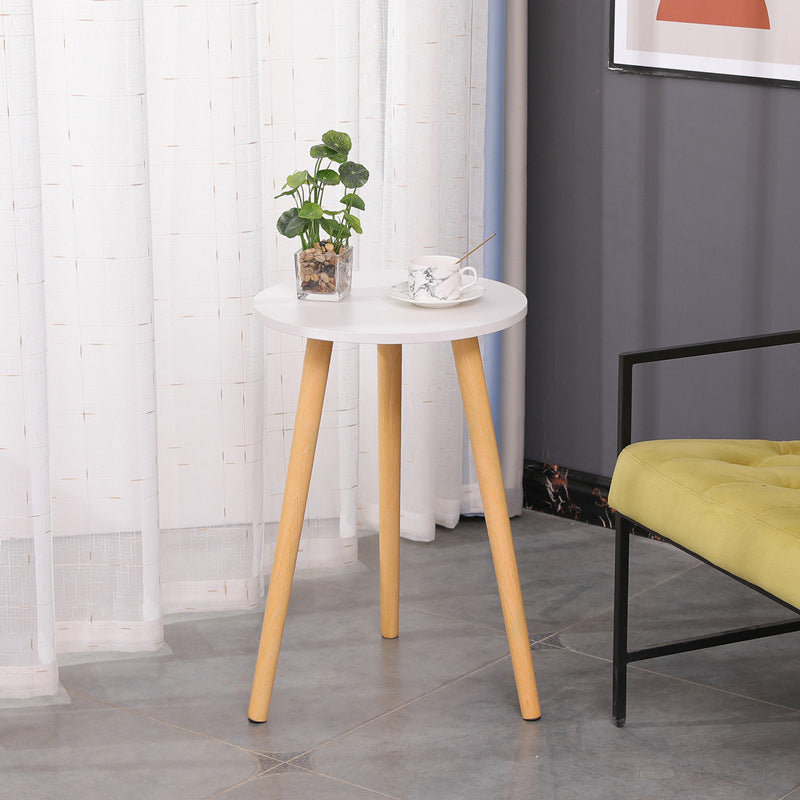 3 Legs End Table Natural/ White/ Yellow Round Wood Side End Table