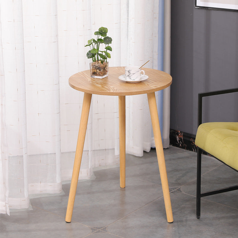 3 Legs End Table Natural/ White/ Yellow Round Wood Side End Table