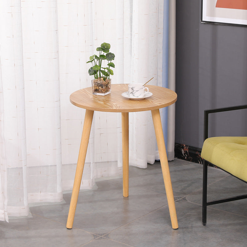 3 Legs End Table Natural/ White/ Yellow Round Wood Side End Table