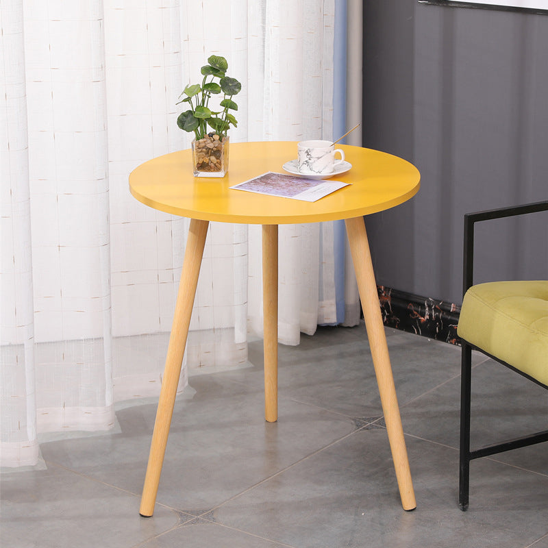 3 Legs End Table Natural/ White/ Yellow Round Wood Side End Table