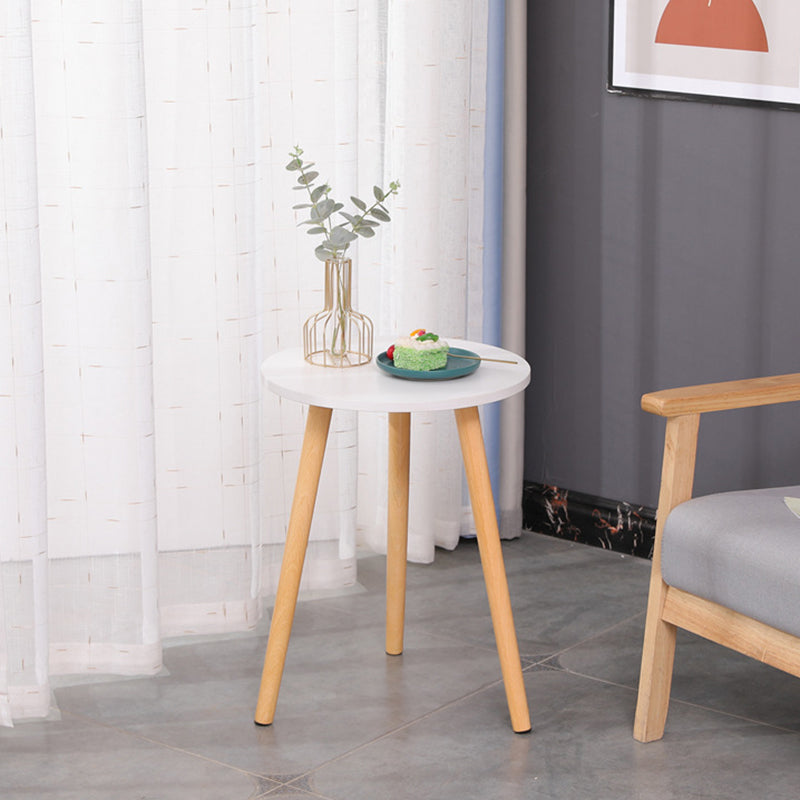 3 Legs End Table Natural/ White/ Yellow Round Wood Side End Table