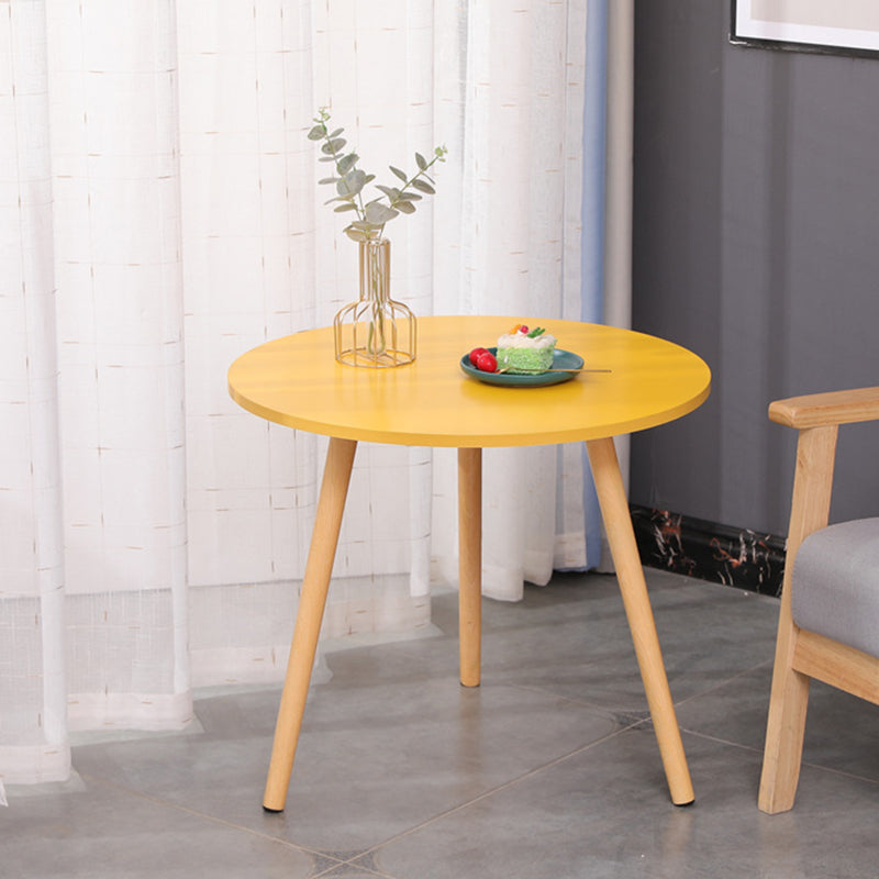 3 Legs End Table Natural/ White/ Yellow Round Wood Side End Table