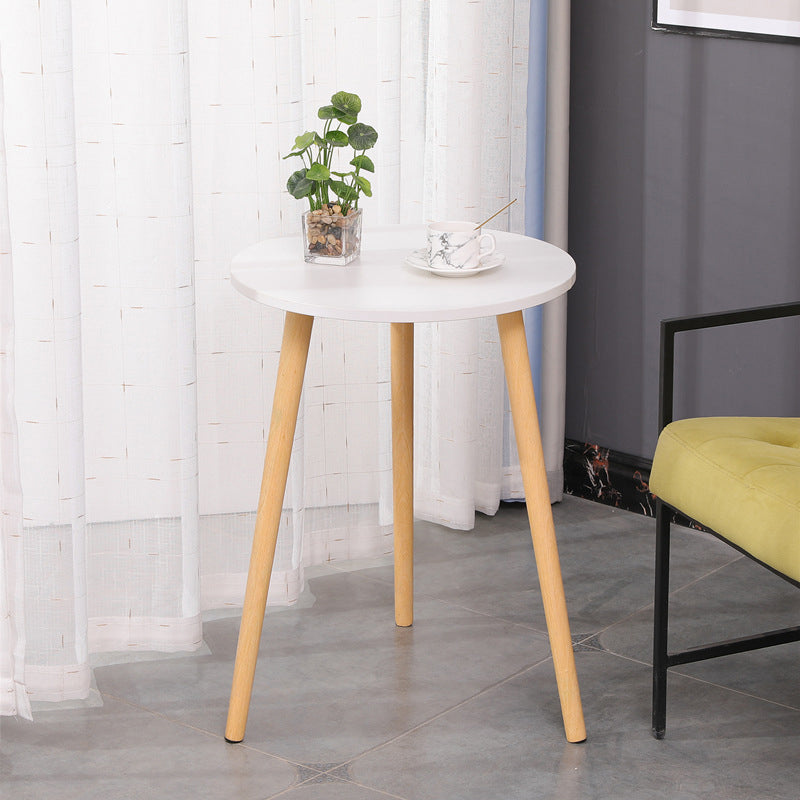 3 Legs End Table Natural/ White/ Yellow Round Wood Side End Table