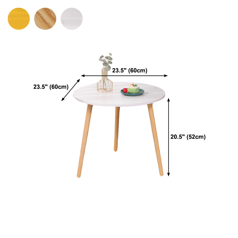 3 Legs End Table Natural/ White/ Yellow Round Wood Side End Table