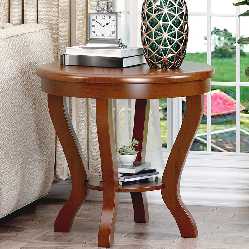 Square/round Coffee Table with Solid Wood Base with 4 Legs Cocktail Table