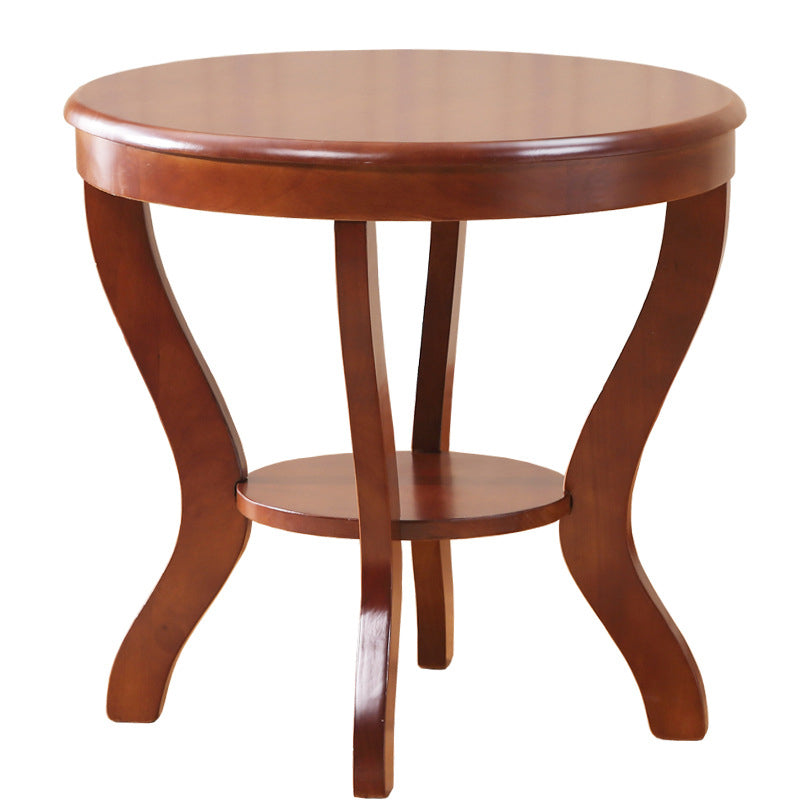 Square/round Coffee Table with Solid Wood Base with 4 Legs Cocktail Table