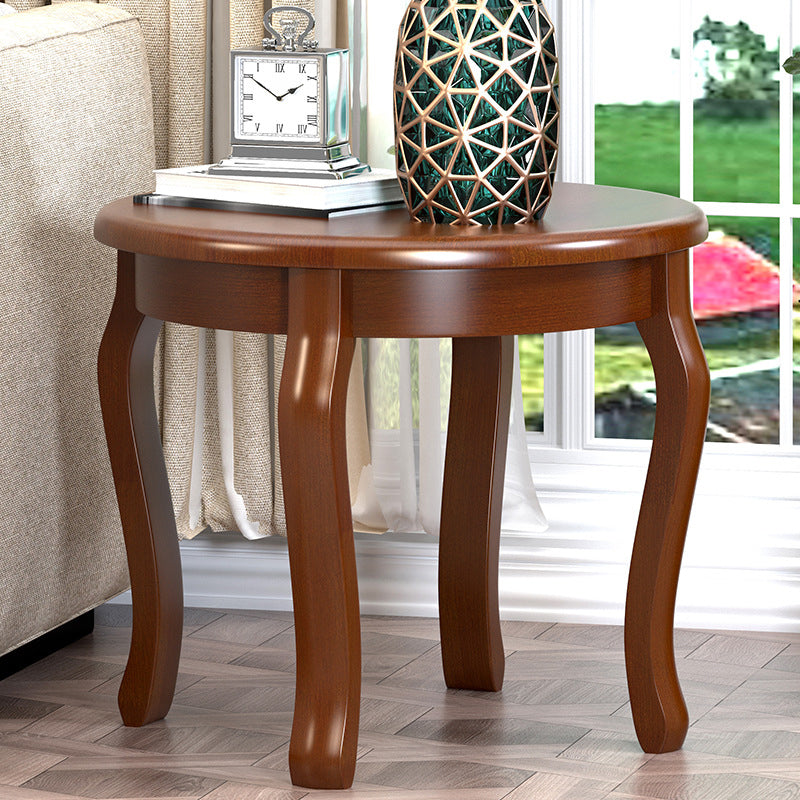 Square/round Coffee Table with Solid Wood Base with 4 Legs Cocktail Table