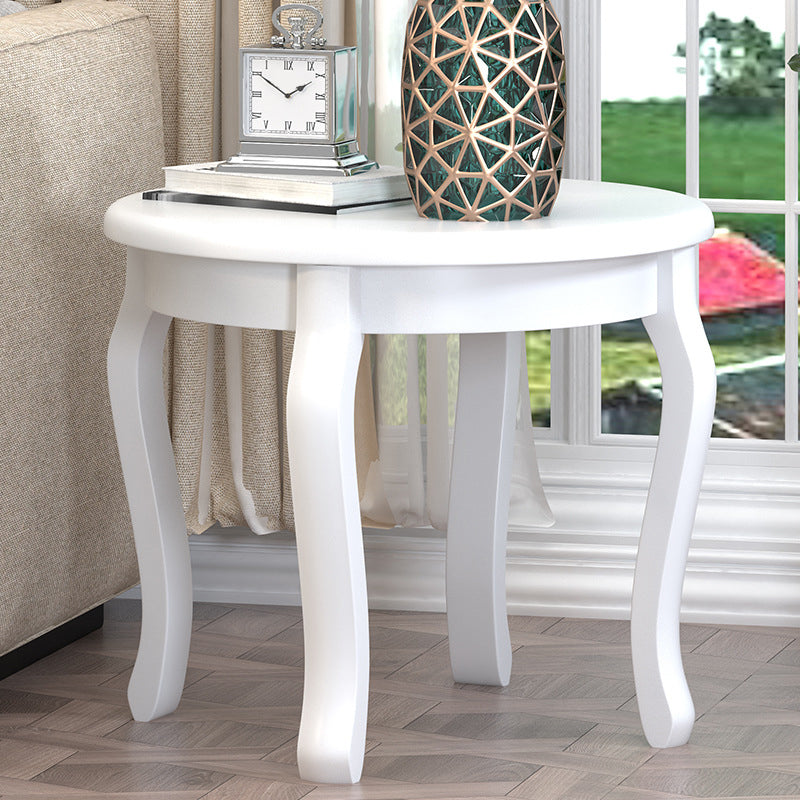 Square/round Coffee Table with Solid Wood Base with 4 Legs Cocktail Table