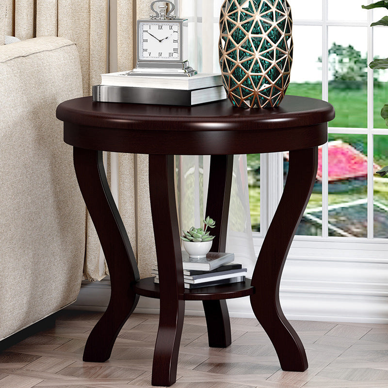 Square/round Coffee Table with Solid Wood Base with 4 Legs Cocktail Table