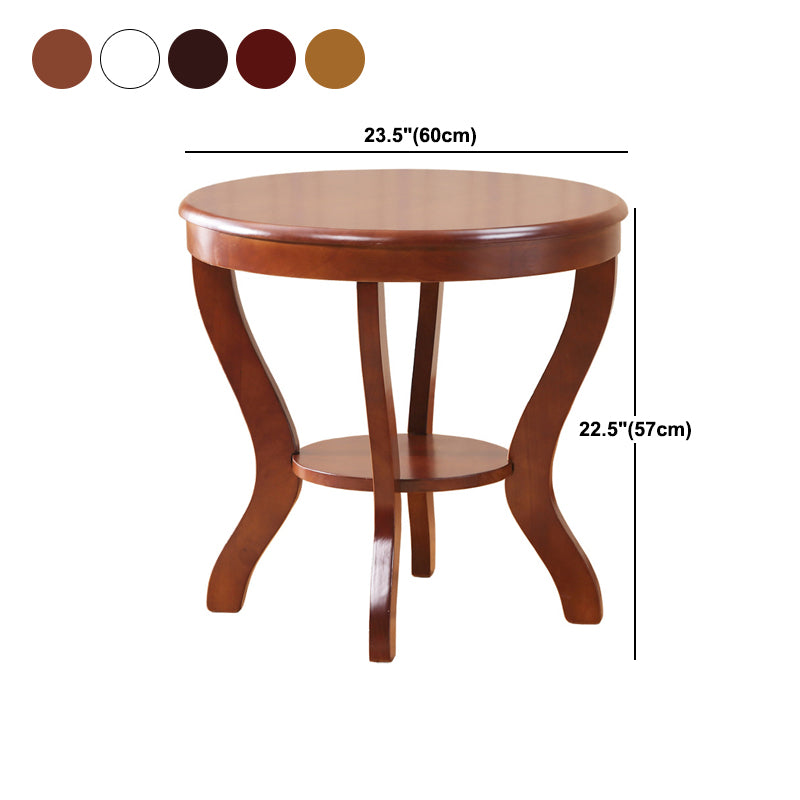 Square/round Coffee Table with Solid Wood Base with 4 Legs Cocktail Table