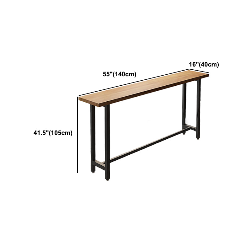 Pine Wood Bar Table Industrial Rectangle Bar Dining Table with Sled Base