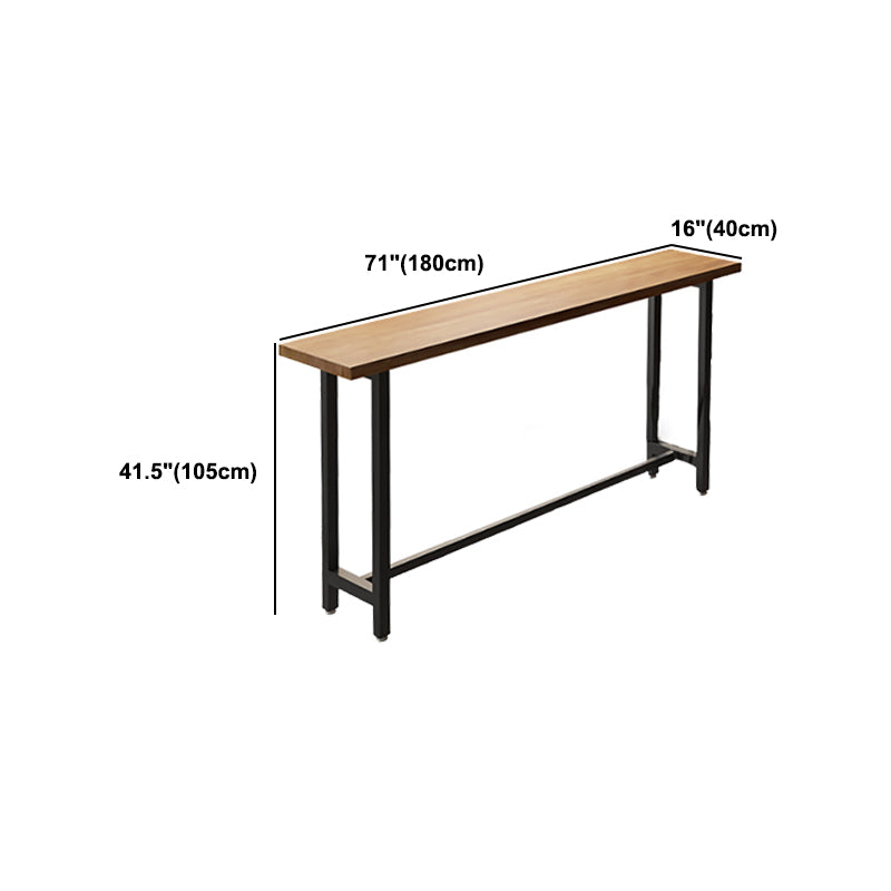 Pine Wood Bar Table Industrial Rectangle Bar Dining Table with Sled Base