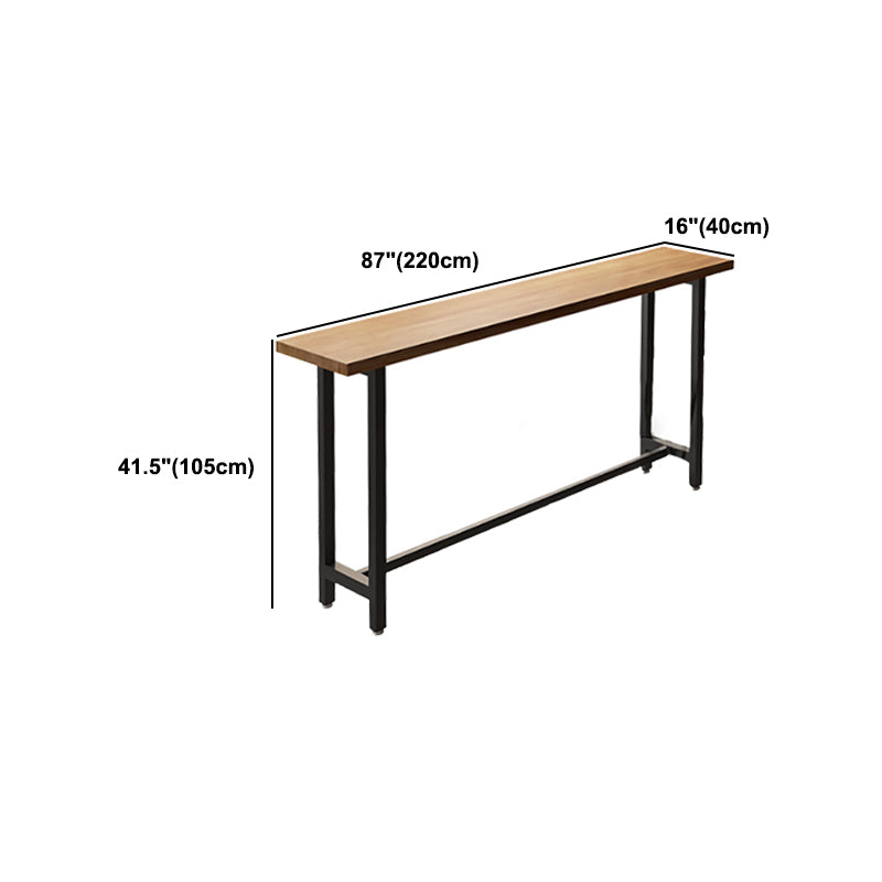 Pine Wood Bar Table Industrial Rectangle Bar Dining Table with Sled Base