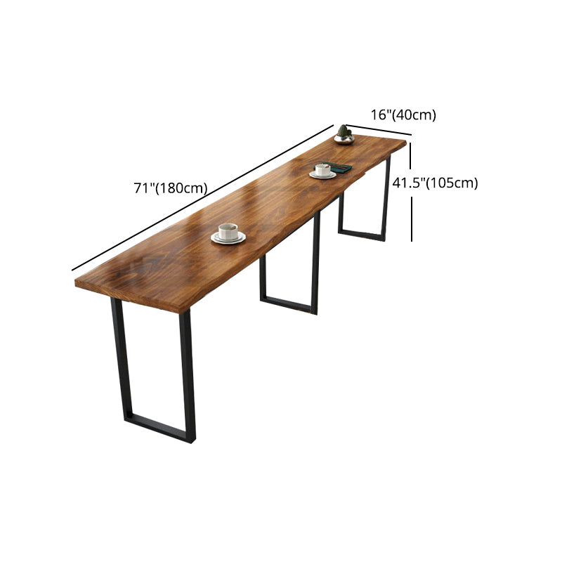 Restaurant Rectangle Wood Top Counter Table Industrial Style Bar Table