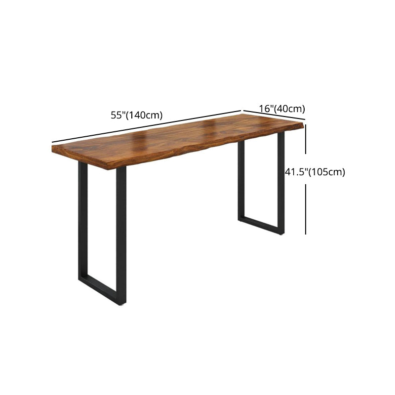 Restaurant Rectangle Wood Top Counter Table Industrial Style Bar Table