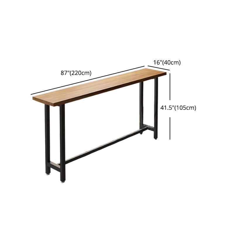 Pine Wood Bar Table Industrial Rectangle Bar Table with Sled Base