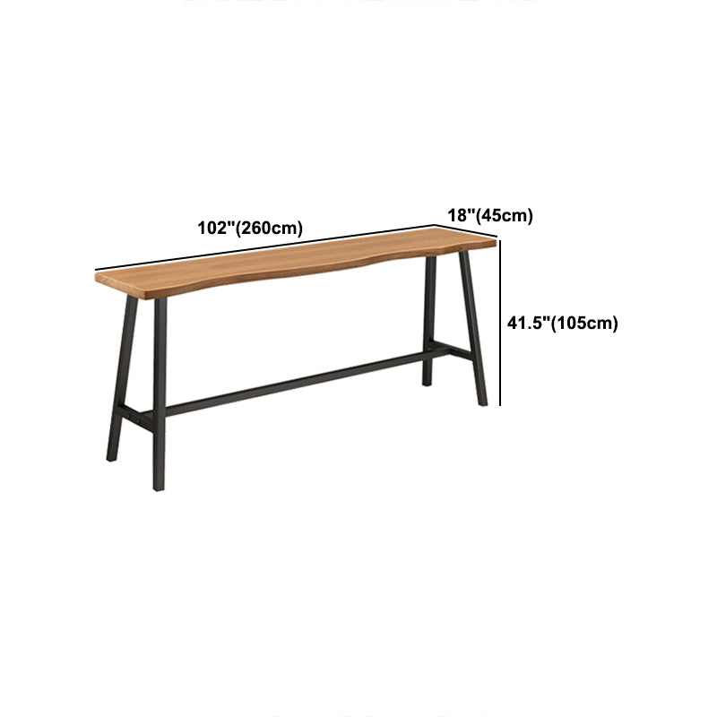 Living Room Modern Patio Bar Table Solid Wood Natural Footrest Bistro Bar Desk