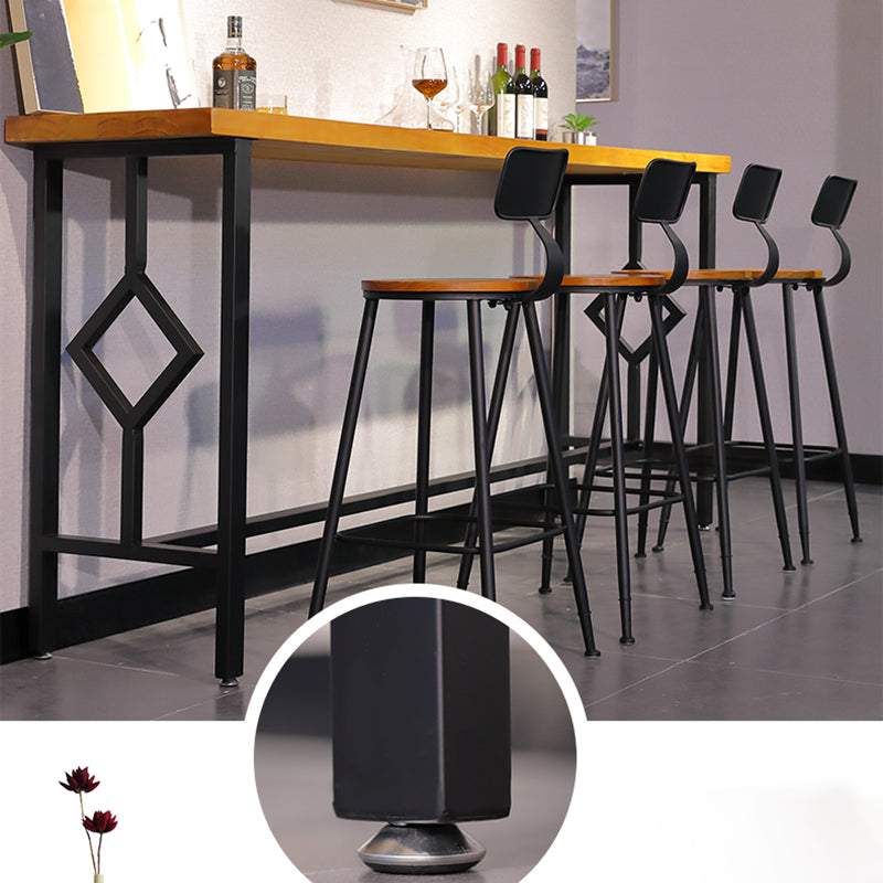 Industrial Style Wood Top Bar Table 42-inch Height Counter Table for Coffee Shop