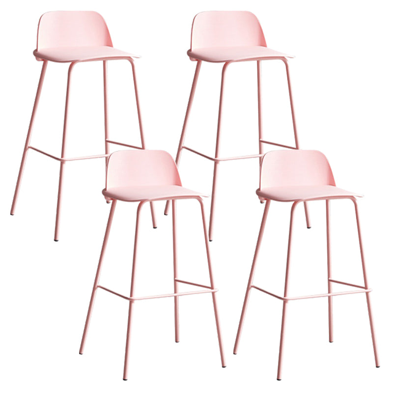 Dessert Shop Footrest Scandinavian Stool Matte Finish Plastic Barstool