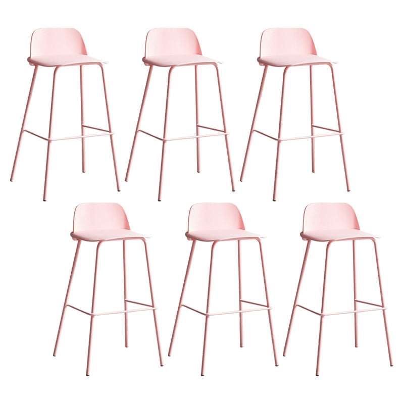 Dessert Shop Footrest Scandinavian Stool Matte Finish Plastic Barstool