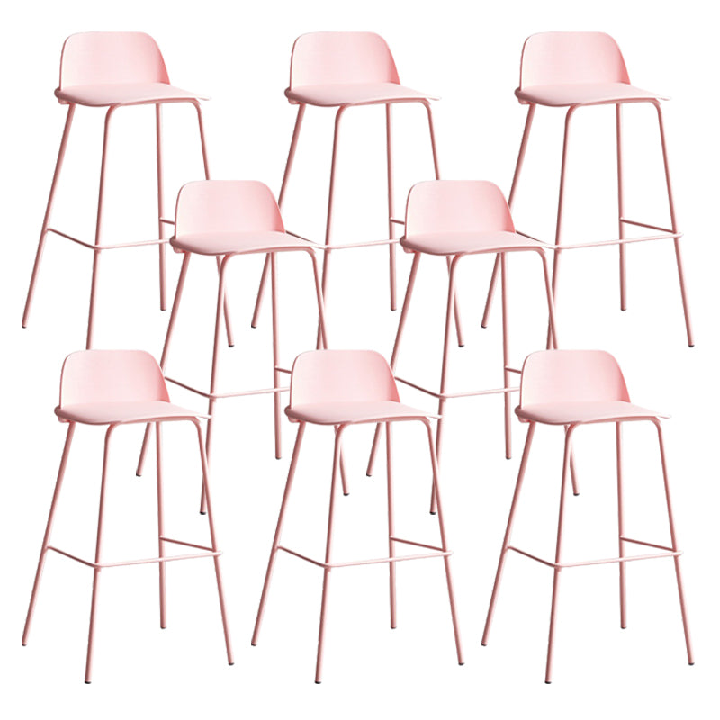 Dessert Shop Footrest Scandinavian Stool Matte Finish Plastic Barstool