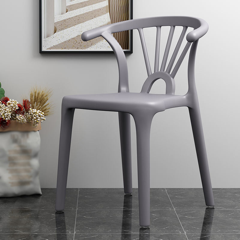 Scandinavian Plastic Side Chair Indoor-Outdoor Windsor Back Chair