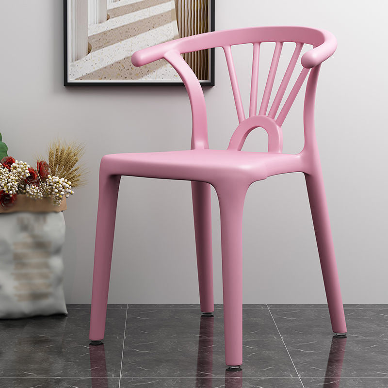 Scandinavian Plastic Side Chair Indoor-Outdoor Windsor Back Chair