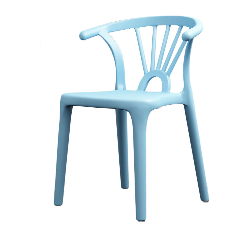 Scandinavian Plastic Side Chair Indoor-Outdoor Windsor Back Chair