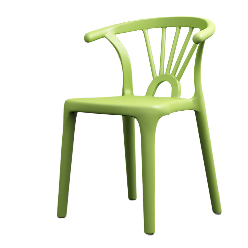 Scandinavian Plastic Side Chair Indoor-Outdoor Windsor Back Chair