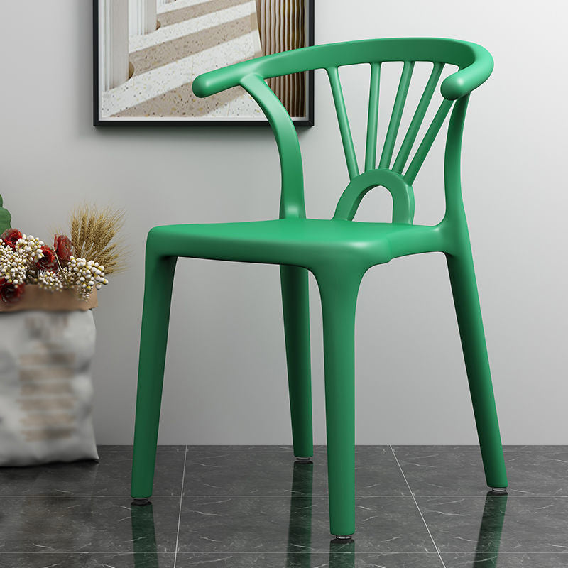 Scandinavian Plastic Side Chair Indoor-Outdoor Windsor Back Chair