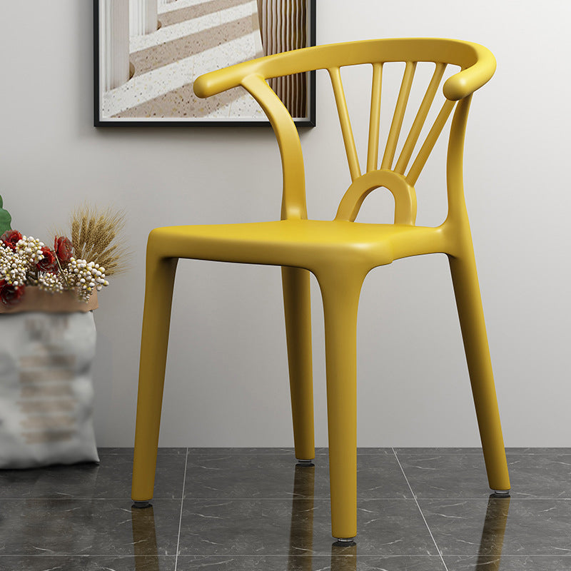 Scandinavian Plastic Side Chair Indoor-Outdoor Windsor Back Chair