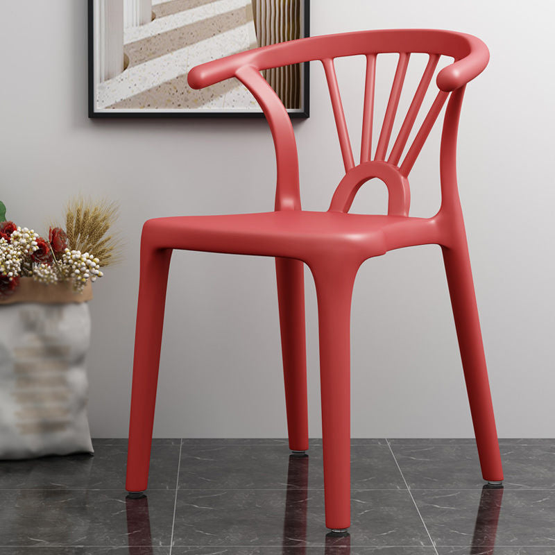 Scandinavian Plastic Side Chair Indoor-Outdoor Windsor Back Chair