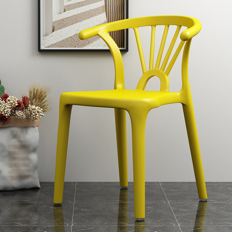 Scandinavian Plastic Side Chair Indoor-Outdoor Windsor Back Chair