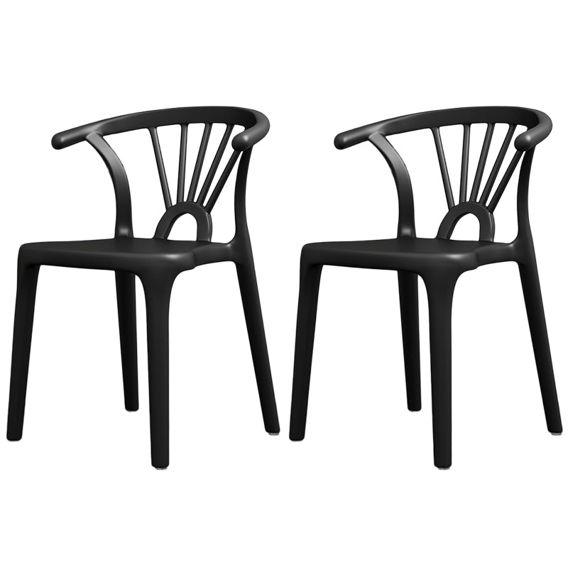 Scandinavian Plastic Side Chair Indoor-Outdoor Windsor Back Chair